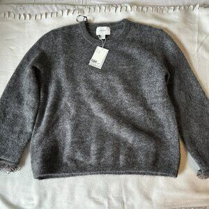 H&M Edition Mohair/Wool Dark Gray Bead Detail Sweater, unworn